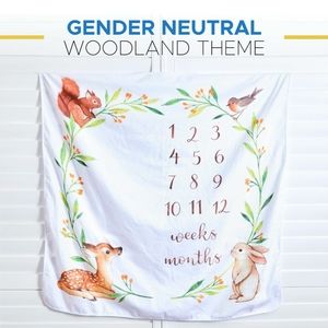 Baby Monthly Milestone Blanket Woodland animals